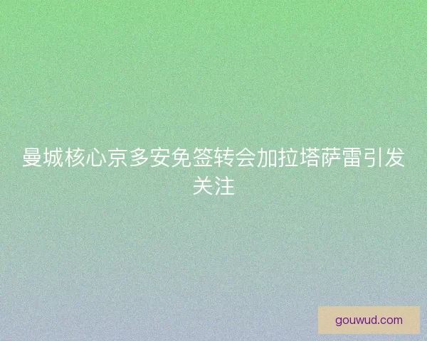 曼城核心京多安免签转会加拉塔萨雷引发关注