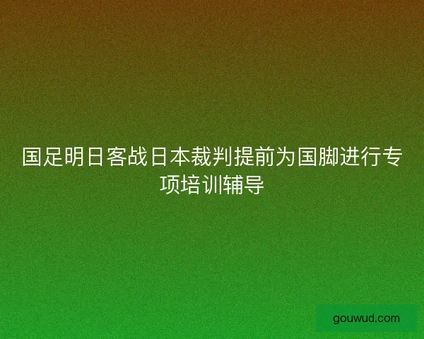 国足明日客战日本裁判提前为国脚进行专项培训辅导